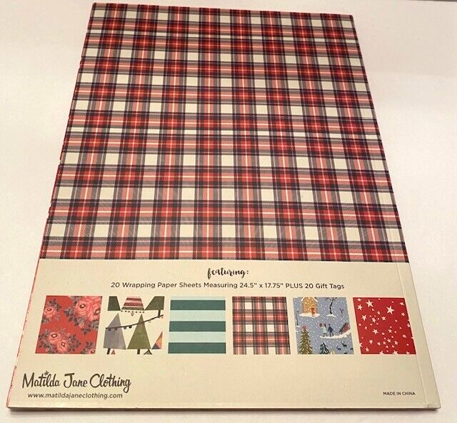 New! Matilda Jane Clothing Wrapping Paper Book (20 Sheets) w/20 Bonus Gift Tags
