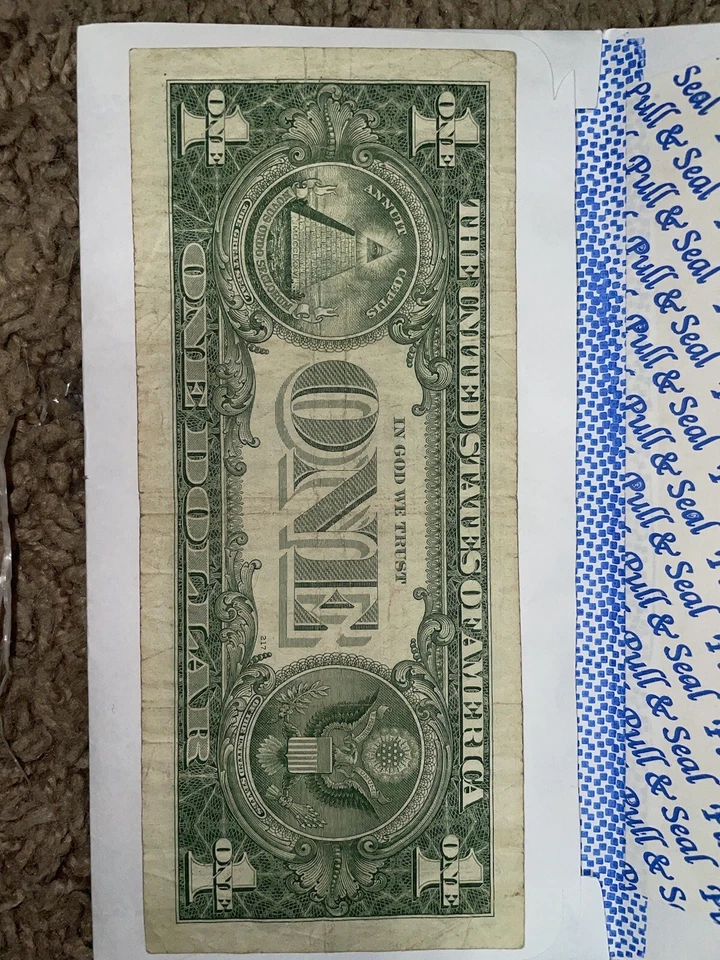 1957 STAR NOTE One Dollar Blue Seal Note Silver Certificate Old US Bill $1 Money - Image 2 of 2