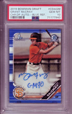 GRANT MCCRAY 2019 BOWMAN CHROME TRUE BLUE /150 AUTO 1st PSA 10 GEM MINT- GIANTS