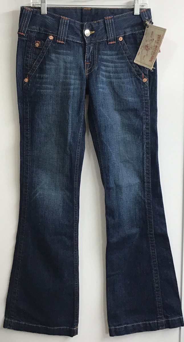 True Religion Sammy Old Multi Boot Cut Medium Blue Denim Jeans New