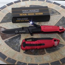 TacForce Fire Fighter Rescue Pocket Clip Spring Assist Pocket Knife LED LIGHT