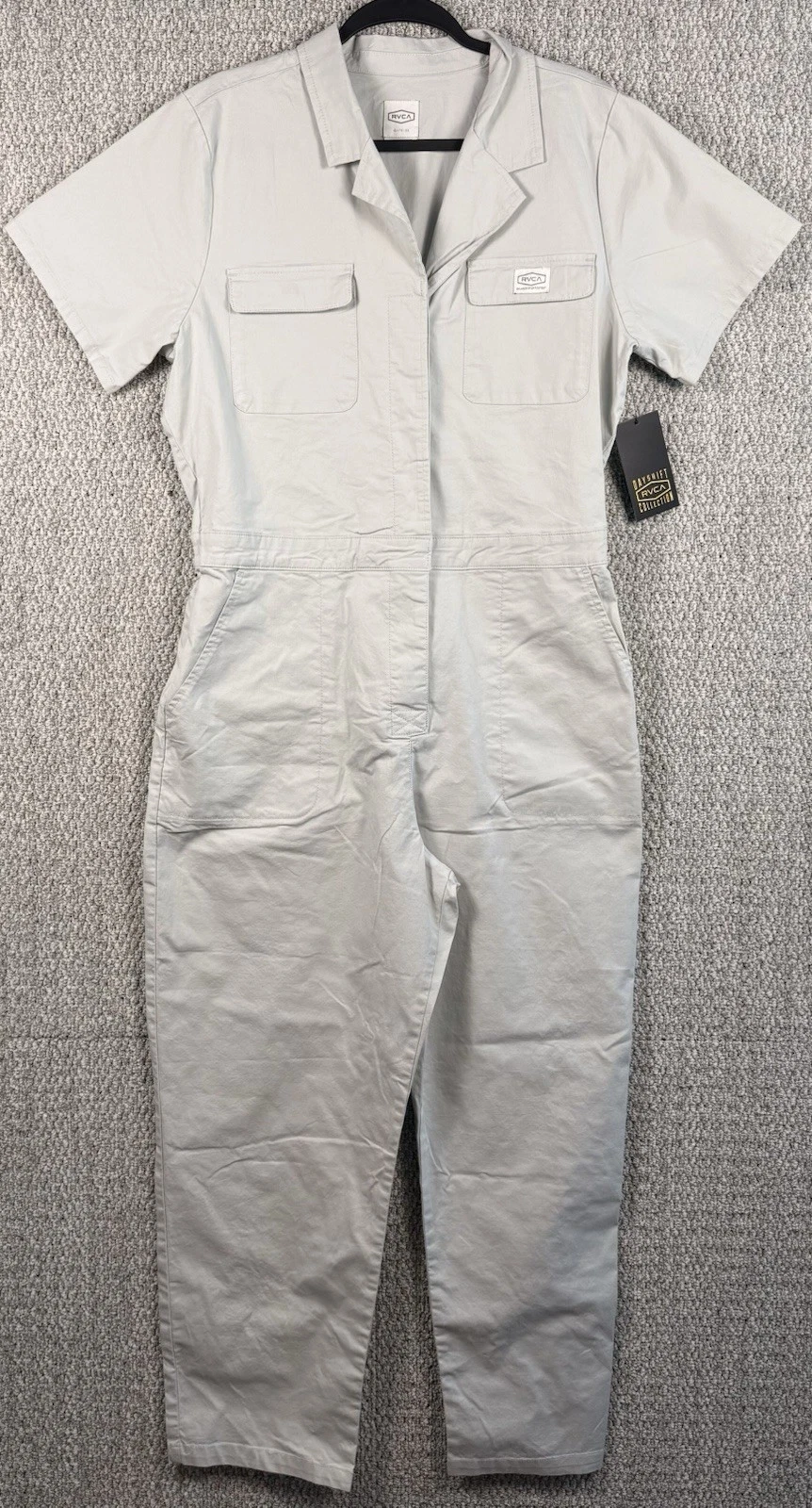 RVCA Dayshift Dusty Blue Gray Utility Jumpsuit Boiler Suit XL NWT