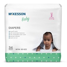 McKesson Baby Baby Diaper Size 2 12 to 18 lbs. BD-SZ2 136 Ct 0.36 per diaper