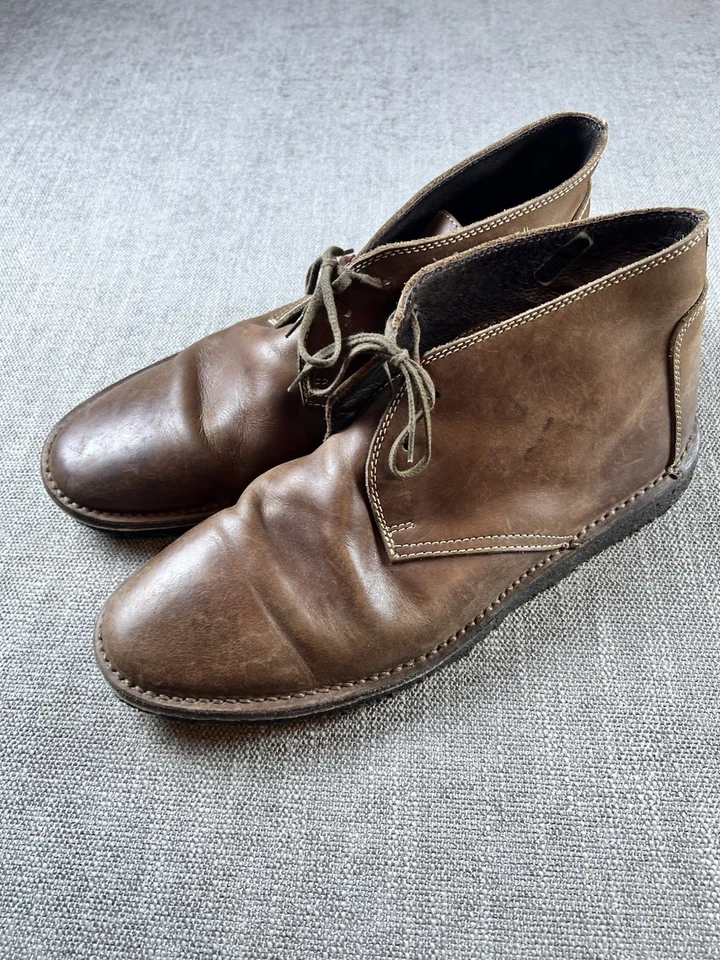 J Crew чукка ботинки коричневый кожаный мужской 10/11 сделано в Италии опрятный город повседневный - Изображение 4 из 4