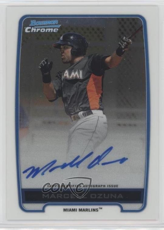2012 Bowman Chrome Prospects Auto Marcell Ozuna #BCA-MO Auto 0s55