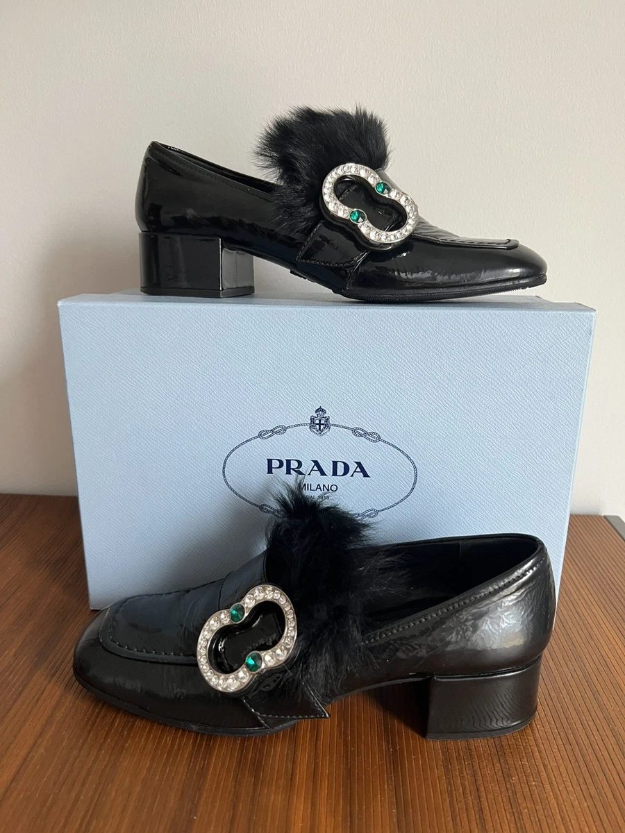 PRADA Patent Leather Low (1-1.9 in) Heel Height Heels for Women