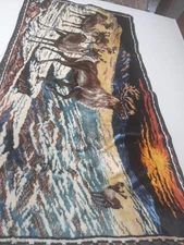 vintage caribou tapestrey ramallah trading co. italy 38"x19" RARE great colors 