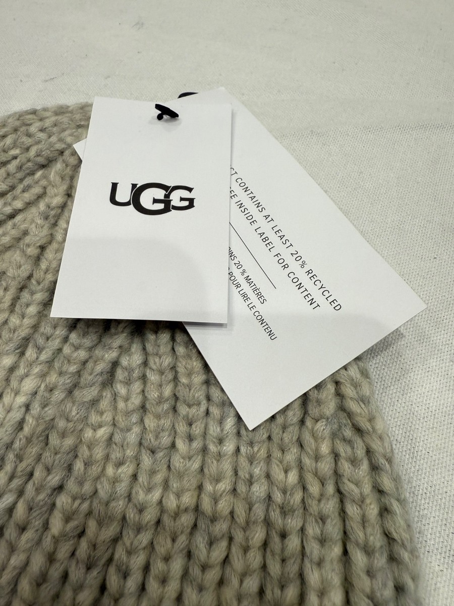 UGG Women's Chunky Rib Beanie Color Light Gray | eBay