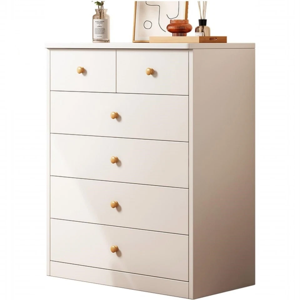 Kommode mit 6 Schubladen Sideboard Schrank Anrichte Highboard 60x32x77 cm Weiß