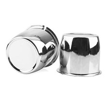 2Pcs Push Through Trailer Wheel Center Cap for Rim 2.64" OD 2.4" H Chrome