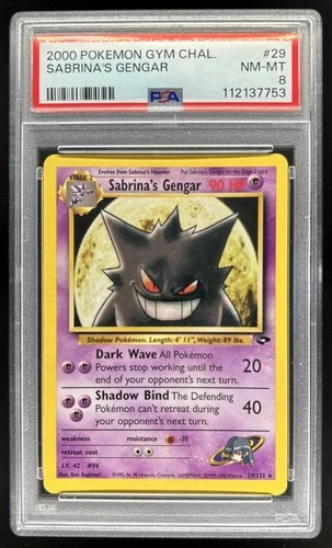 2000 Pokemon Gym Challenge Sabrina's Gengar #29/132 PSA 8
