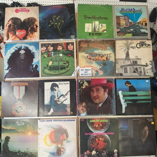 16x Rock LP Lot VG or Lower – Grateful Dead, ZZ Top, Clapton, Dylan & More