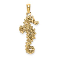 14k Yellow Gold 3-D Seahorse Pendant