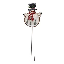 Christmas Snowman Garden Stake Rustic Metal Snowmen Stake Xmas Yard Sign for 
