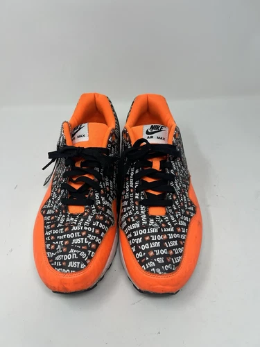 NIKE AIR MAX 1 PREMIUM JDI "JUST DO IT" BLACK-TOTAL ORANGE SZ 11