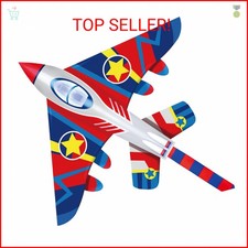 HONBO 58" Fighter Plane - Kite for Kids  Adults, Easy to Fly, Beach Trip Beginn
