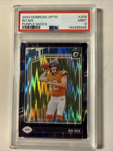 2024 Panini Donruss Optic - RR Bo Nix #209 Purple Shock Prizm (RC) PSA 9 🔥