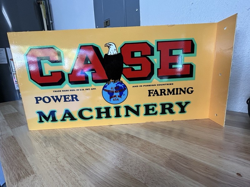 J.I Case Double Sided Flange Sign 12x24heavy Steel Tractor Power Farm Machinery