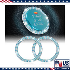 Car Engine Start Stop Decoration Ring Crystal Double Rhinestone Blicolor Cyan Car Engine Start Stop Decoration Ring Crystal Double Rhinestone Blicolor Cyan
