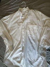Burberrys of London White Plaid Men's Long Sleeve Button-Down Dress Shirt. R.b