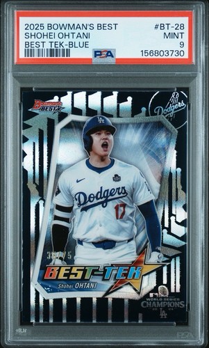 2025 BOWMAN'S BEST BEST TEK #BT-28 SHOHEI OHTANI BEST TEK-BLUE /75 PSA 9 POP 1