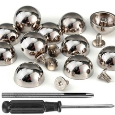 Dome Spikes and Studs 15x8mm Silver 20 Sets Screw Back Leather Craft DIY