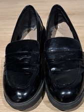 Women's Shoes Size 7 Block Heels Black Patent  From Lipsy
