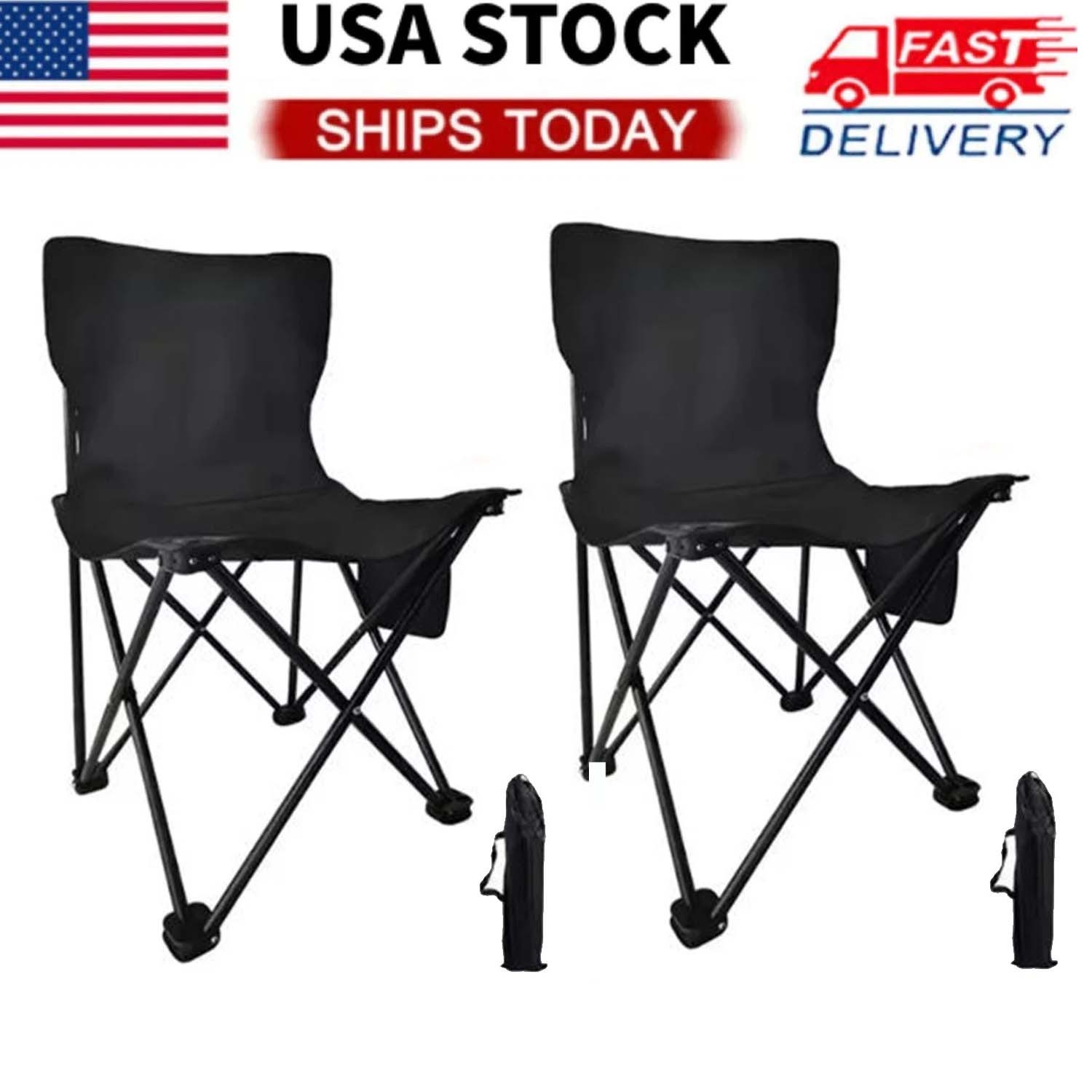 2-Pack of Folding Camping Chairs Durable Portable Outdoor Chair w/Carrying Bag