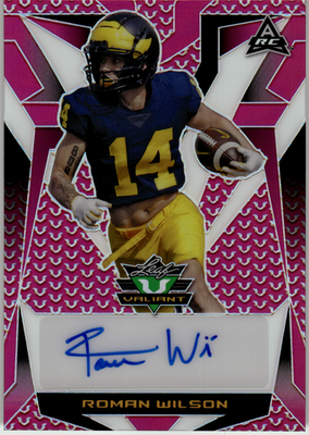 #ad Roman Wilson 2025 Leaf Valiant Pink 5 AUTO #VA RW1 Michigan Pittsburgh Steelers $10.00