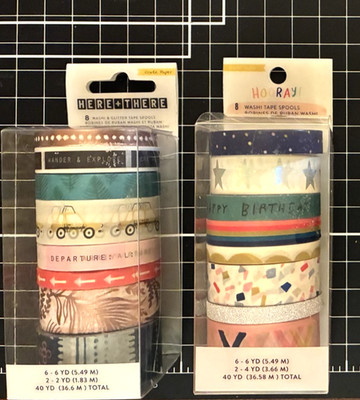 Crate Paper WASHI Tape Packages HOORAY! or  HERE + THERE