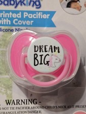 New Baby King Printed Pacifier W/ Cover Silicone Nipple BIG DREAM w/Unicorn