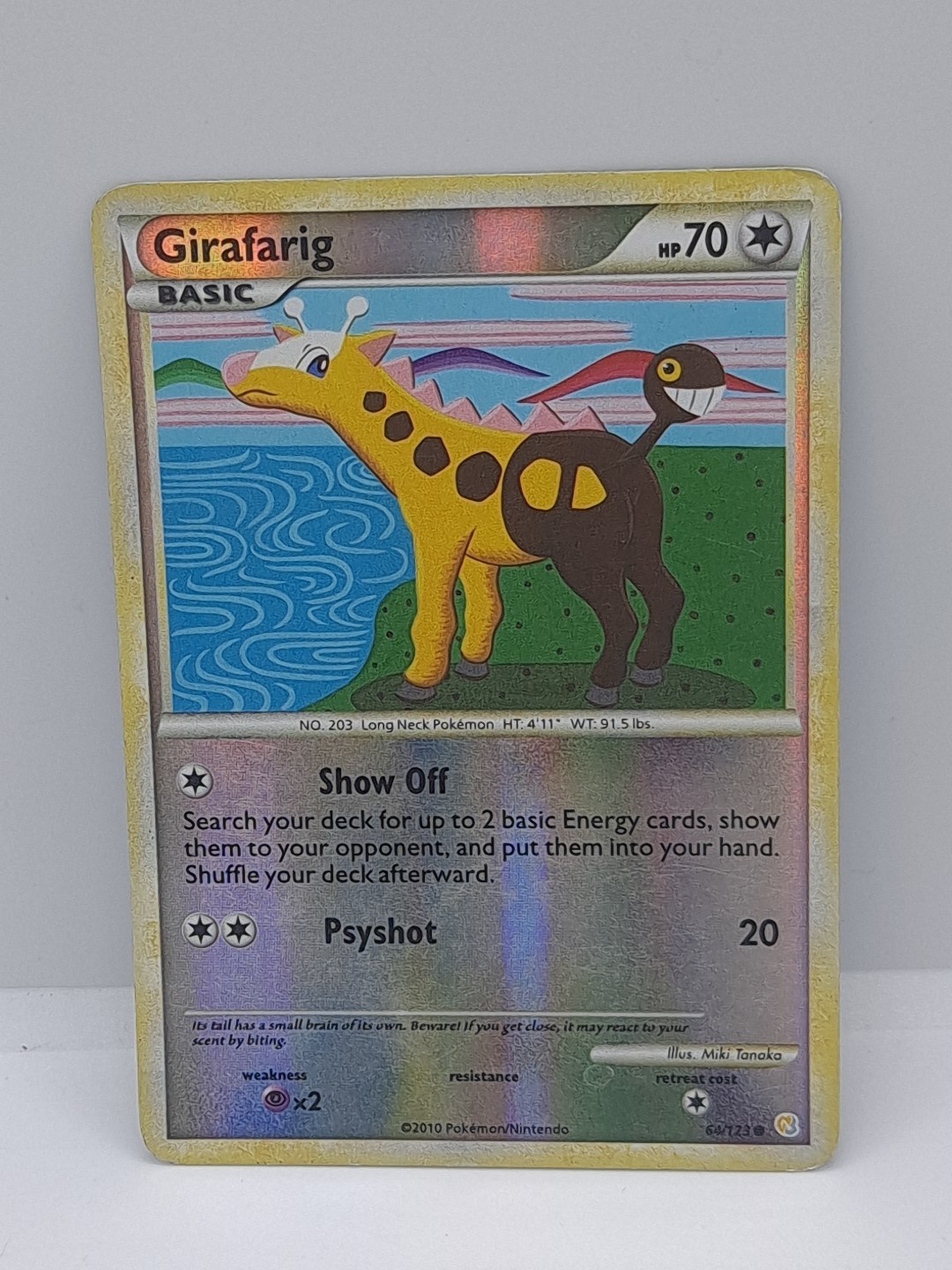2010 Pokemon TCG - Heartgold Soulsilver - Girafarig Reverse Holo 64/123 - LP