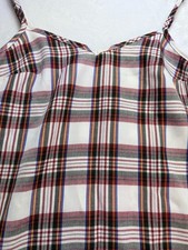 Urban Renewal Womens Size S Mini Dress Cream Red Plaid Made In USA Recycled Goth