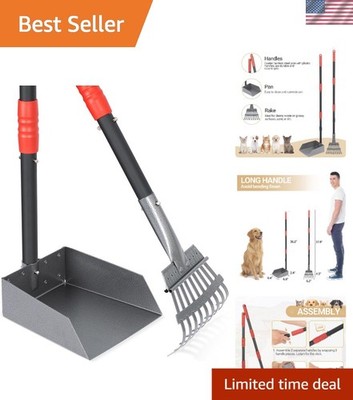Multifunctional Dog Poop Tray & Rake with Adjustable Handles - Eco-Friendly