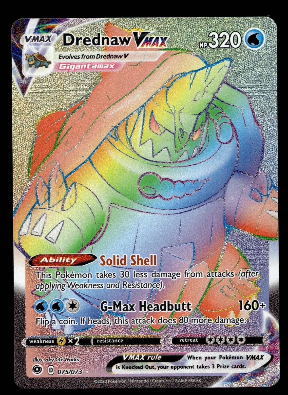 Drednaw VMAX Secret Holo Secret Rare Champion's Path 75/73 NM