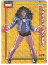 2026 Marvel Topps Chrome America Chavez #5 Gold Wave Refractor /50 NM