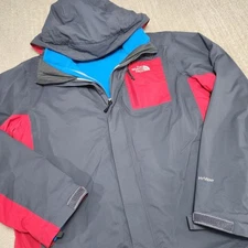 North Face Apex Hyvent Jacket Men Medium 3 In 1 Waterproof Fleece Zip Out Ski