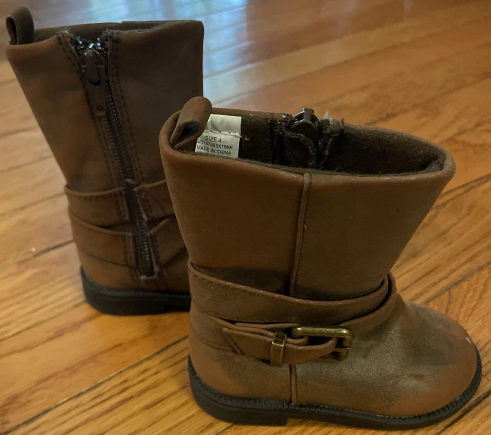 Koala Niños Pequeños Niñas Marrón Botas Cremallera Lateral Hebilla Talla 4 Zapatos Foto 3 de 4