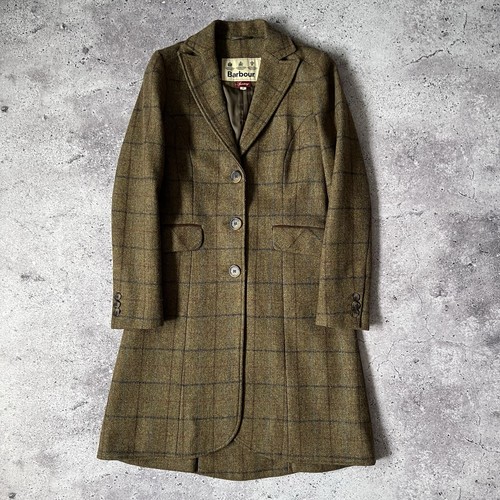 Barbour, BARBOUR Sporting Foxglove Tweed Wool Coat Womens UK 8 EU 34 Check Jacket Blazer