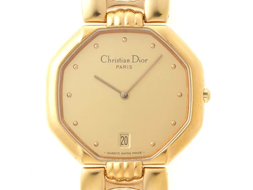 Montre femme Dior Octagon 45 quartz cadran doré boîtier 3,2 cm occasion