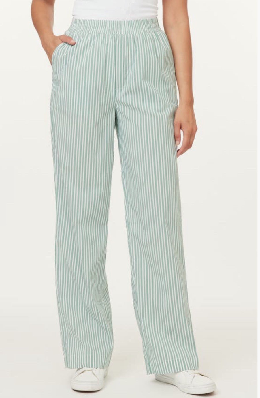 NEW Scotch & Soda Women’s LARGE 31” Elastic Waist Pants “Eden/White” Cotton $118