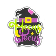 PREMADE SCRAPBOOK-PAPER PIECING-TITLE-HALLOWEEN-TRICK OR TREATING-HOCUS POCUS