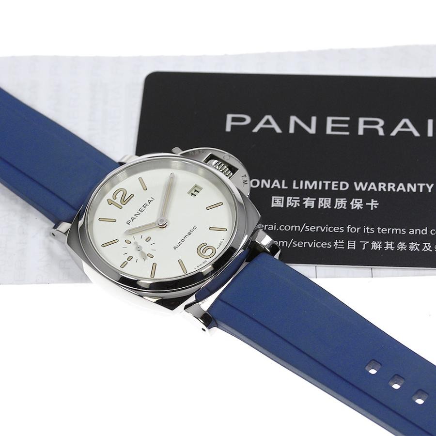 PANERAI LUMINOR DUE PAM01043 38mm SS Rubber White Dial Automatic Date #C287