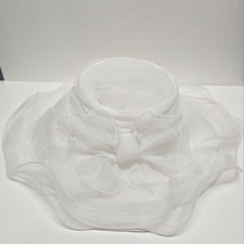 Vintage Betmar Women's White Organza Wedding Hat Bow Kentucky Derby Church NWT