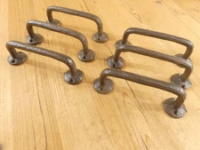 6 RUSTIC BARN DOOR HANDLES DRAWER CABINET HARDWARE CAST IRON FARM CUPBOARD