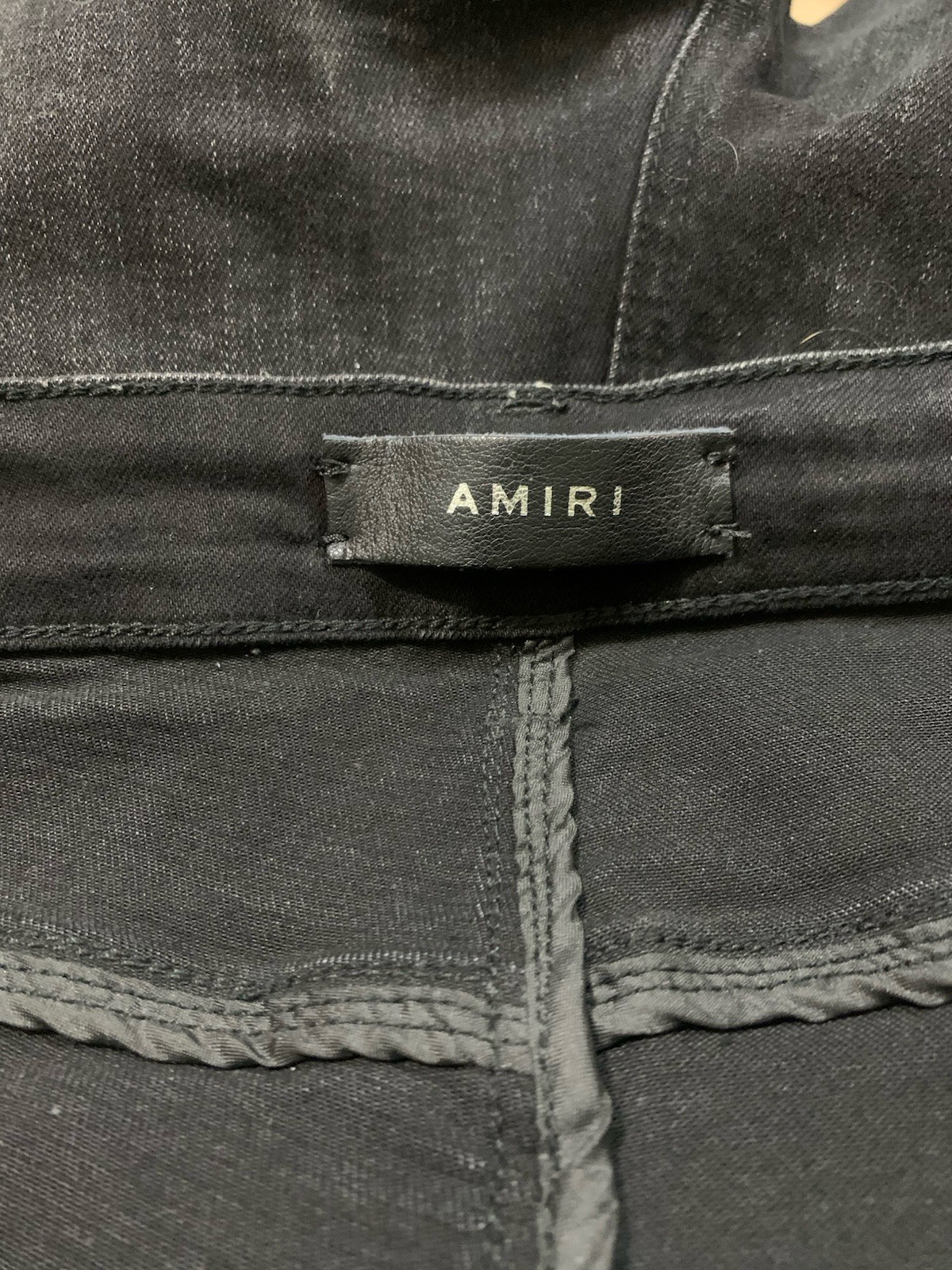 AMIRI Men’s Paint Drip Logo Aged Black  Jeans Size 40 image 8
