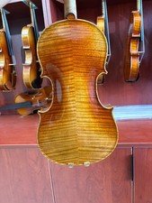 Nice Flamed Aged Wood Handmade 4/4 Violin with Case Bow DDP to USA 