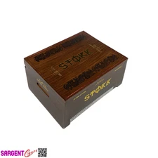 Cao Arcana Stokk Empty Wooden Cigar Box 8.25x6.25x4