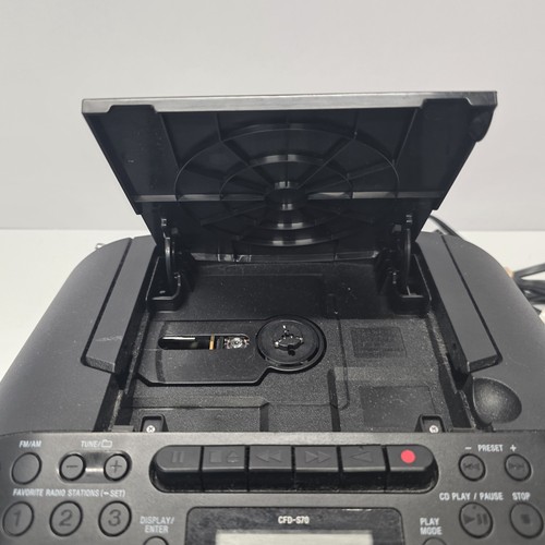 Sony Boombox CFD-S70 Black MP3 CD Cassette Player AM/FM Radio Tested W/CORD - Bild 6 von 13