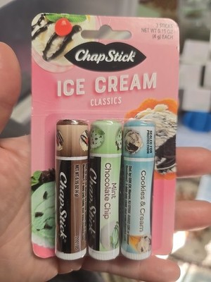 ChapStick Ice Cream Classics NIPS Cookies & Cream Mint Choc. Chip Fudge Sundae